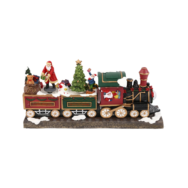 Christmas decoration santa claus train christmas gift window decoration